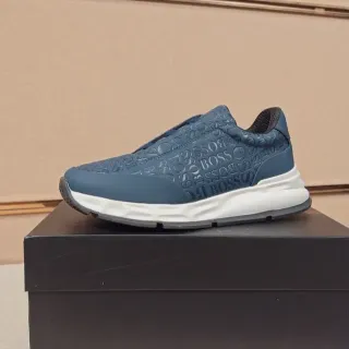 Hugo Boss Speed Trainer 海军蓝白色 免鞋带 压印Logo 生活方式运动鞋