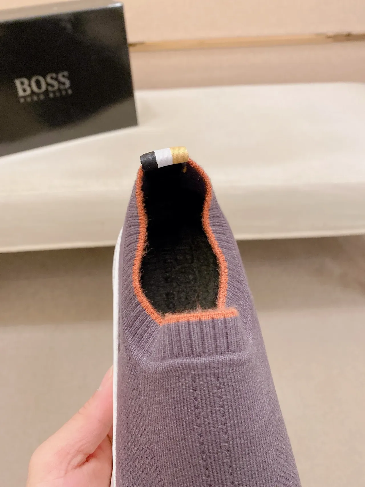 Hugo Boss Speed Trainer Purple Knit Slip-On Lifestyle Sneakers 3