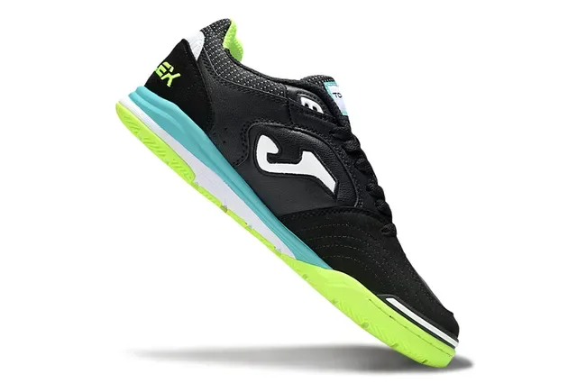 Zapatillas de fútbol indoor Joma Top-Flex Black Neon Green Turquoise 2