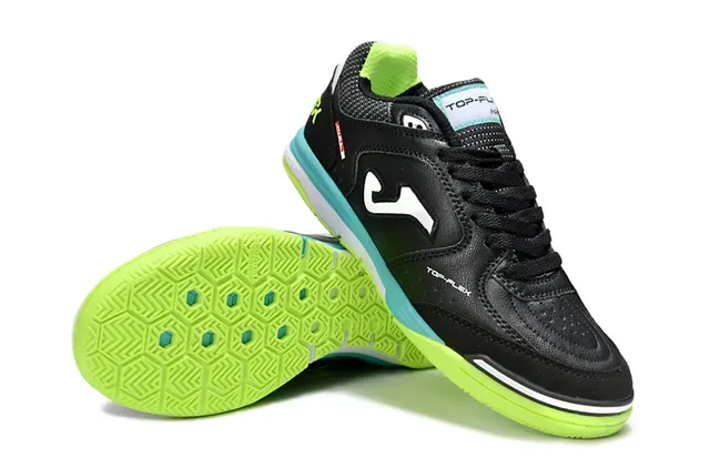 Zapatillas de fútbol indoor Joma Top-Flex Black Neon Green Turquoise 4