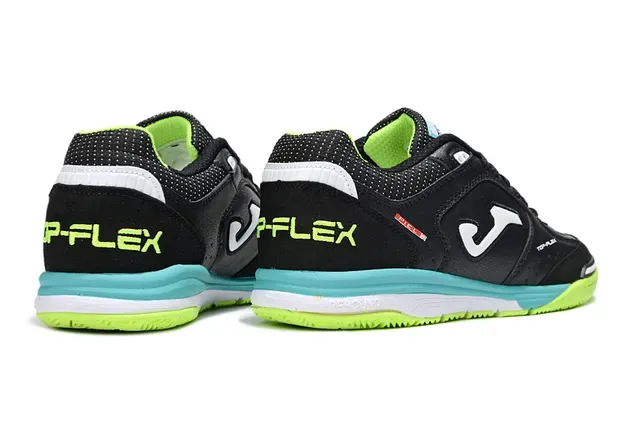 Zapatillas de fútbol indoor Joma Top-Flex Black Neon Green Turquoise 5