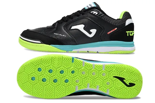 Zapatillas de fútbol indoor Joma Top-Flex Black Neon Green Turquoise 6