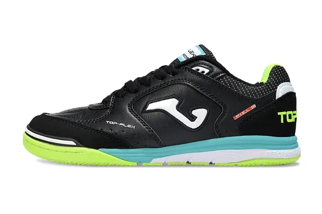 Zapatillas de fútbol indoor Joma Top-Flex Black Neon Green Turquoise 7