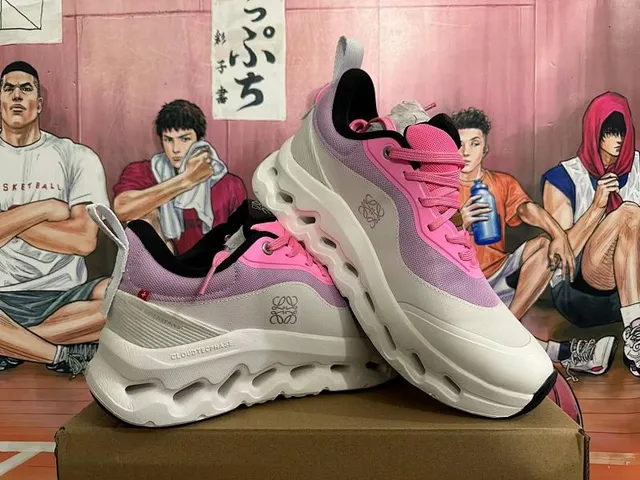 Loeve Cloudtecphase White Pink حذاء رياضي سميك قاعدة منحوتة شبكة 2