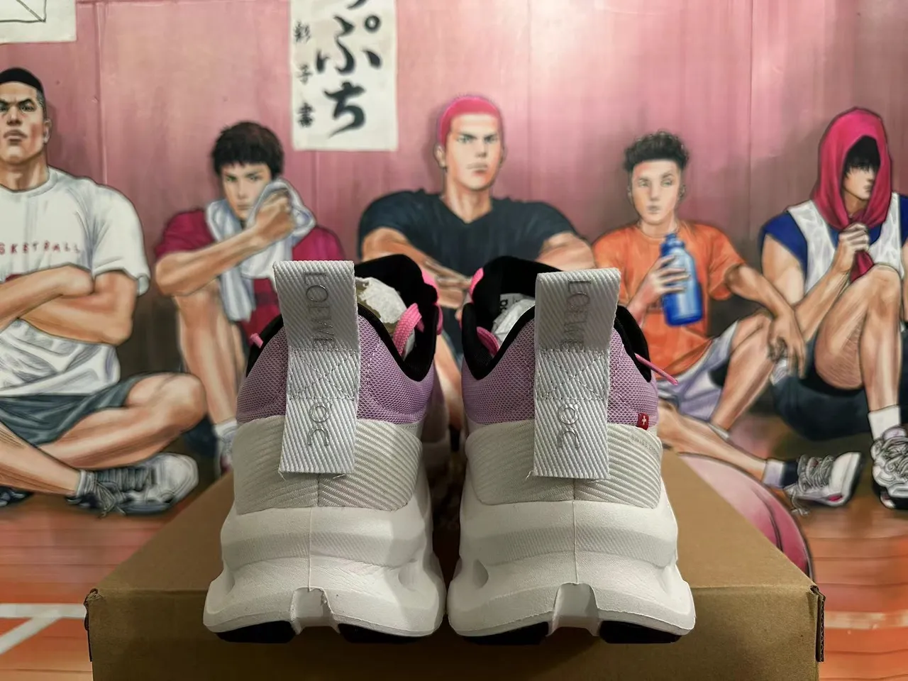 Loeve Cloudtecphase White Pink حذاء رياضي سميك قاعدة منحوتة شبكة 3