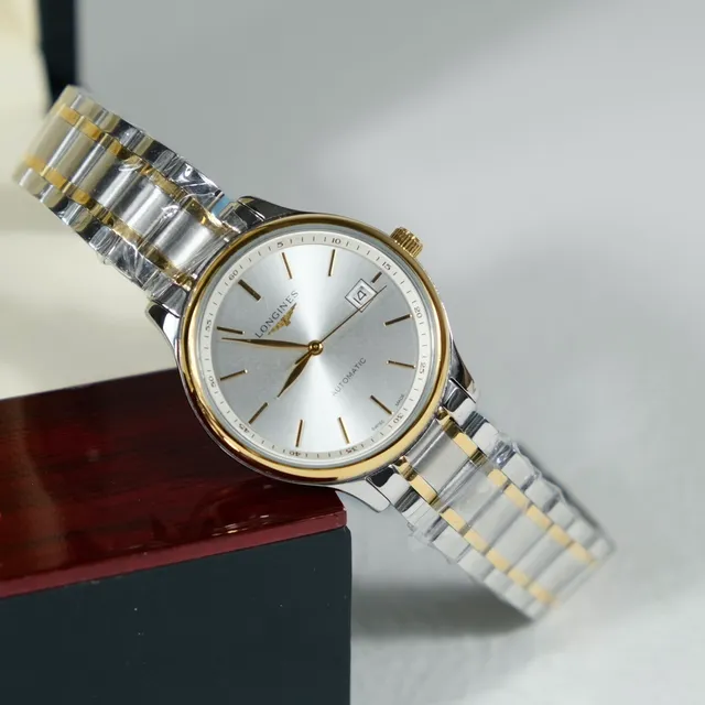 Longines 银金双色不锈钢日晒表盘机械腕表 3