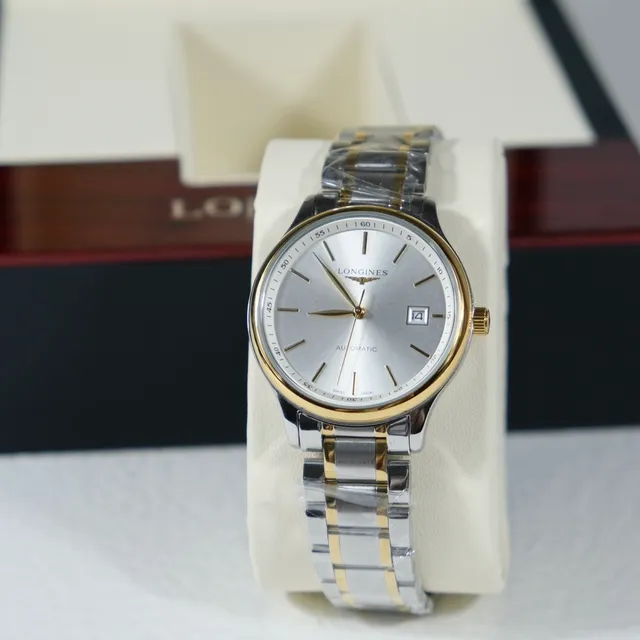 Longines 银金双色不锈钢日晒表盘机械腕表 6