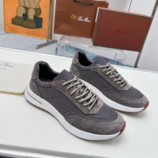 Loro Piana 灰色麂皮和尼龙生活方式运动鞋