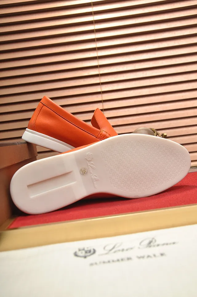 Loro Piana Summer Walk নারঙ্গী চামড়ার লুফার 4