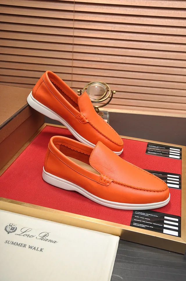 Loro Piana Summer Walk নারঙ্গী চামড়ার লুফার 5
