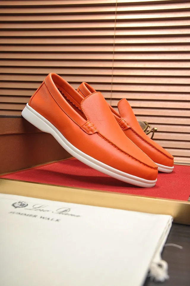 Loro Piana Summer Walk নারঙ্গী চামড়ার লুফার 8
