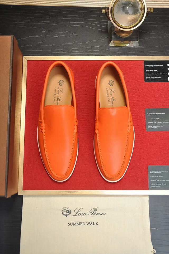 Loro Piana Summer Walk নারঙ্গী চামড়ার লুফার 9