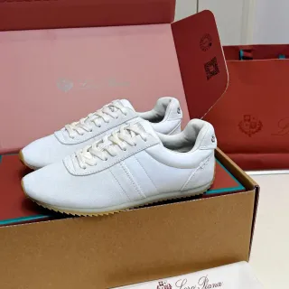 Loro Piana White Suede Low-Top Lifestyle Sneakers