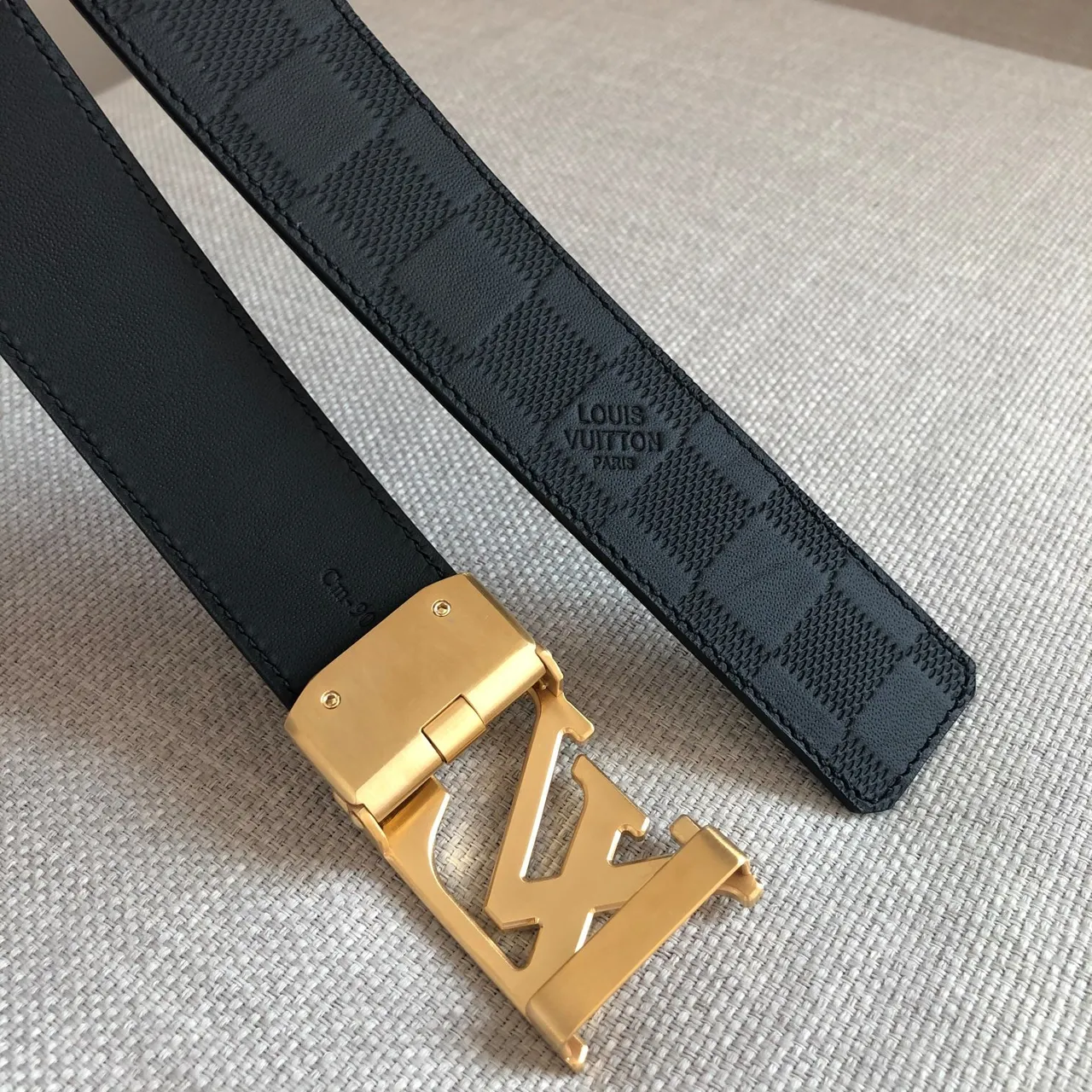 Louis Vuitton অটোমেটিক বেল্ট Damier Graphite চামড়া বেল্ট 2
