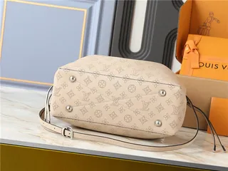 Louis Vuitton Sac seau à bandoulière en chaîne beige marron imprimé monogramme 16