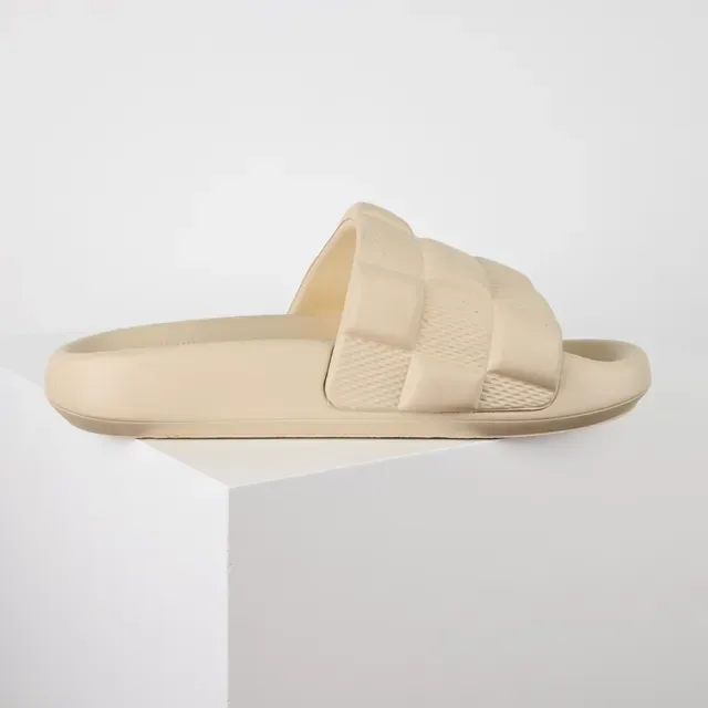 Louis Vuitton Beige Quilted Checkerboard Strap Molded Monochrome Sole Slippers 7