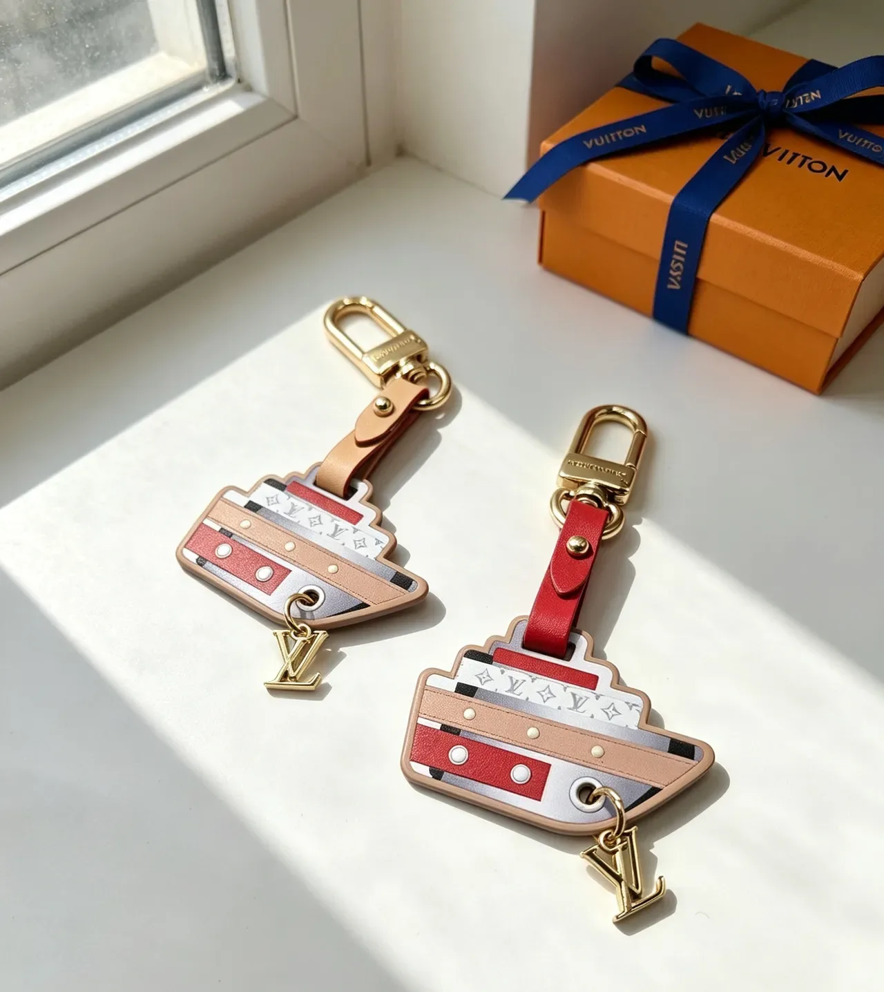 Louis Vuitton Beige Red Ship-Shaped Multi-Panel Phone Case 2