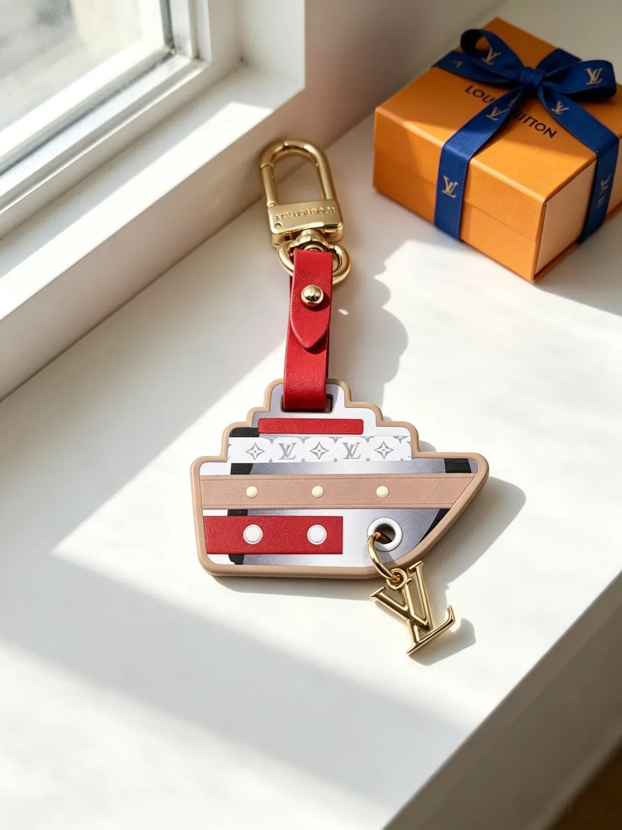 Louis Vuitton Beige Red Ship-Shaped Multi-Panel Phone Case 4