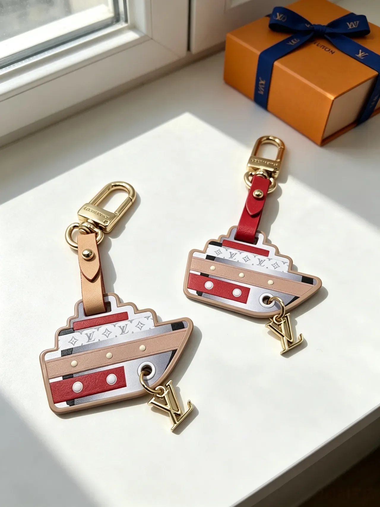 Louis Vuitton Beige Red Ship-Shaped Multi-Panel Phone Case 6