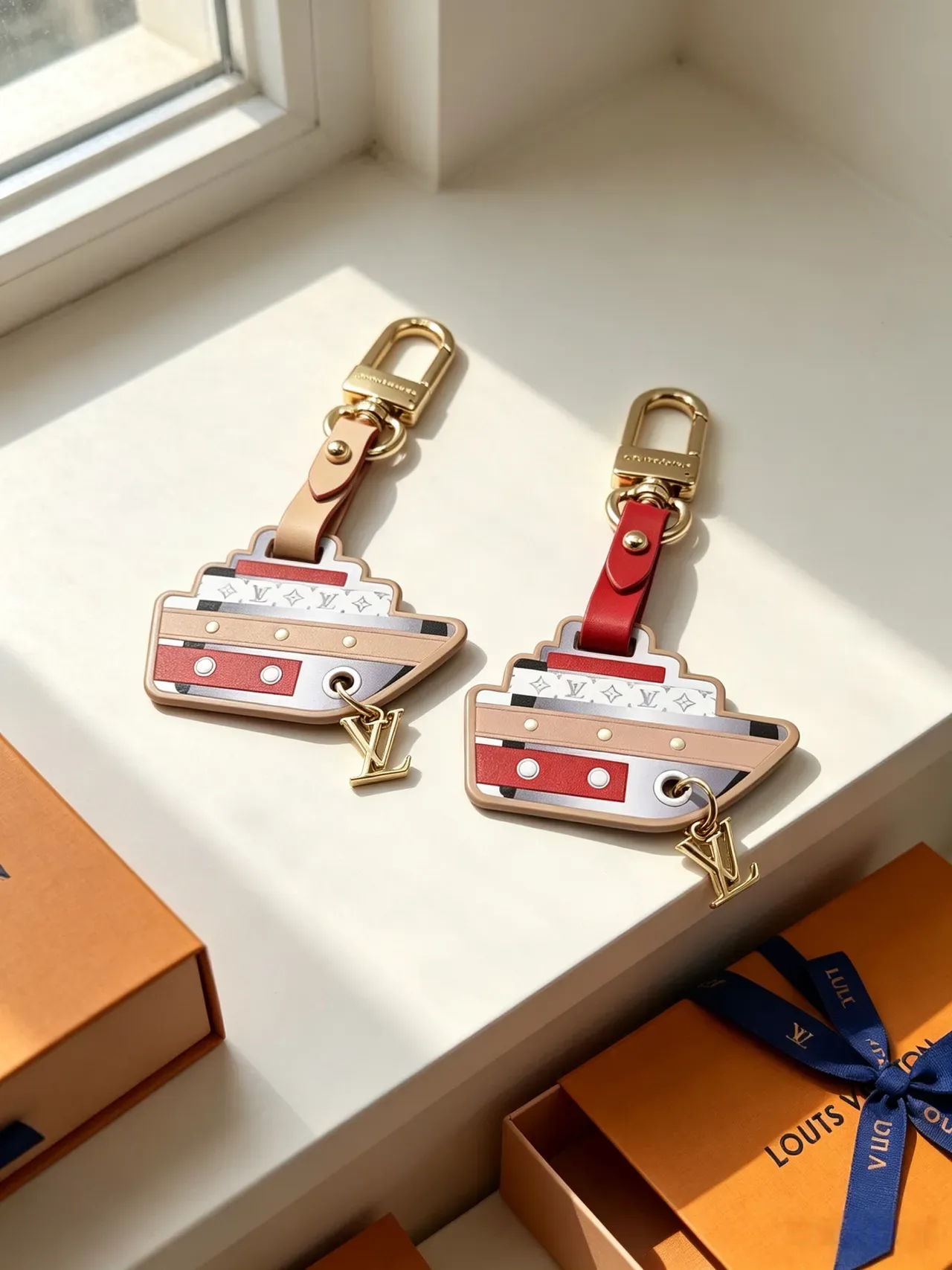 Louis Vuitton Beige Red Ship-Shaped Multi-Panel Phone Case 8