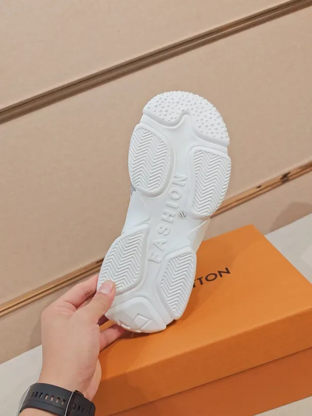 Louis Vuitton Beige White Monogram Canvas Chunky Sole Lifestyle Sneakers 2