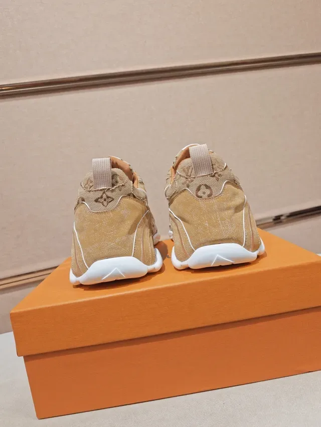 Louis Vuitton Beige White Monogram Canvas Chunky Sole Lifestyle Sneakers 3