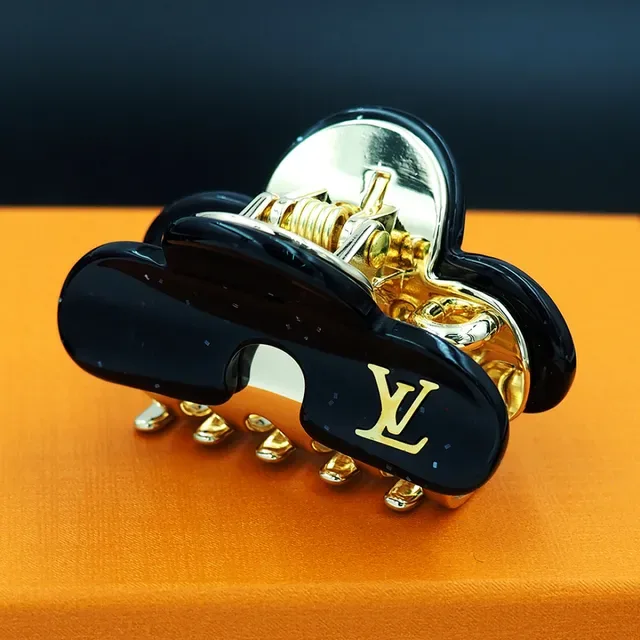 Louis Vuitton Joaillerie Résine et Métal Noir et Or Forme de Nuage 9