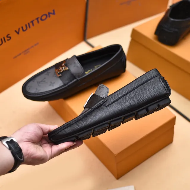 Louis Vuitton Mocassim de Couro Preto e Cinza Monogramado Fivela de Metal LV Cinta Loafer 6