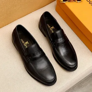Louis Vuitton Mocasines de Cuero Negro Penny Strap