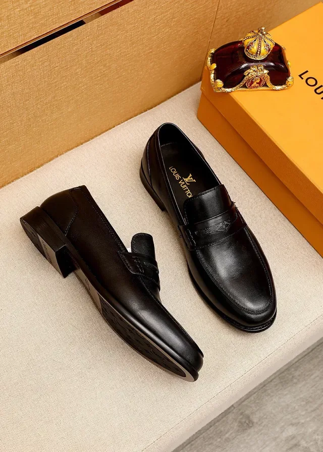Louis Vuitton Black Leather Penny Strap Loafers 3