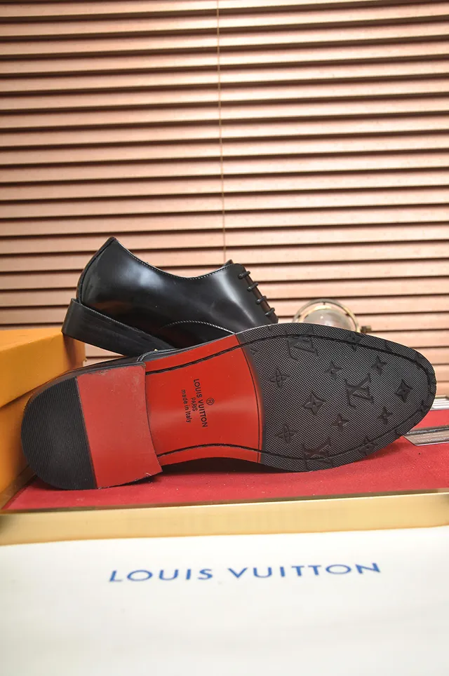 Louis Vuitton Black Polished Leather Cap Toe Oxford Shoes 3