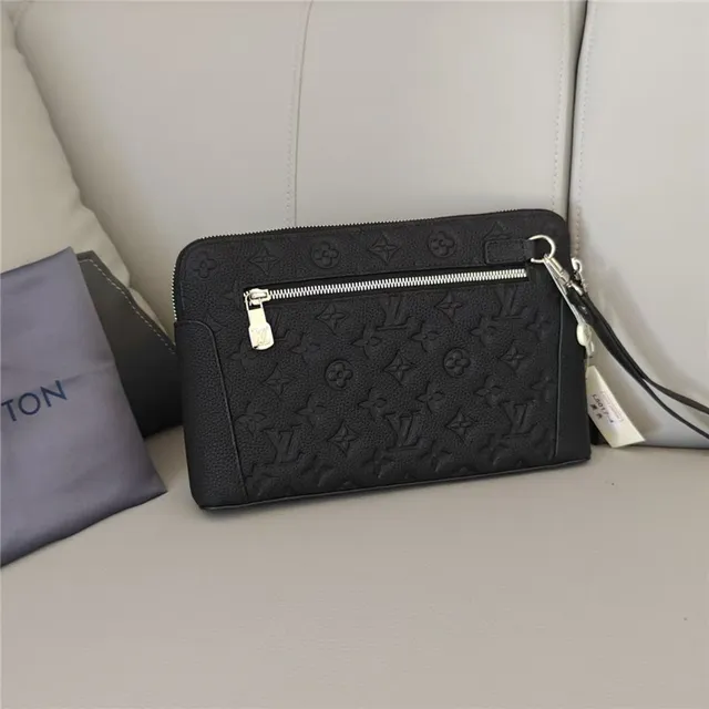 Louis Vuitton 黑色银色压花花纹皮革 LV 标志 手提包 8