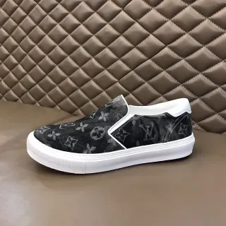 Louis Vuitton negro y blanco monograma lona slip-on lifestyle zapatillas