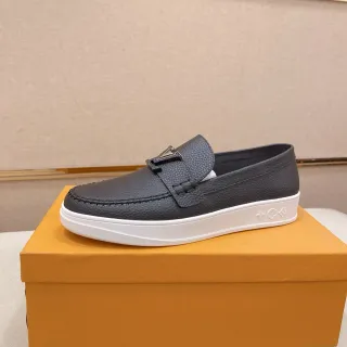 Louis Vuitton কালো সাদা কণিক চামড়া প্ল্যাটফর্ম সোল লোয়ারফার