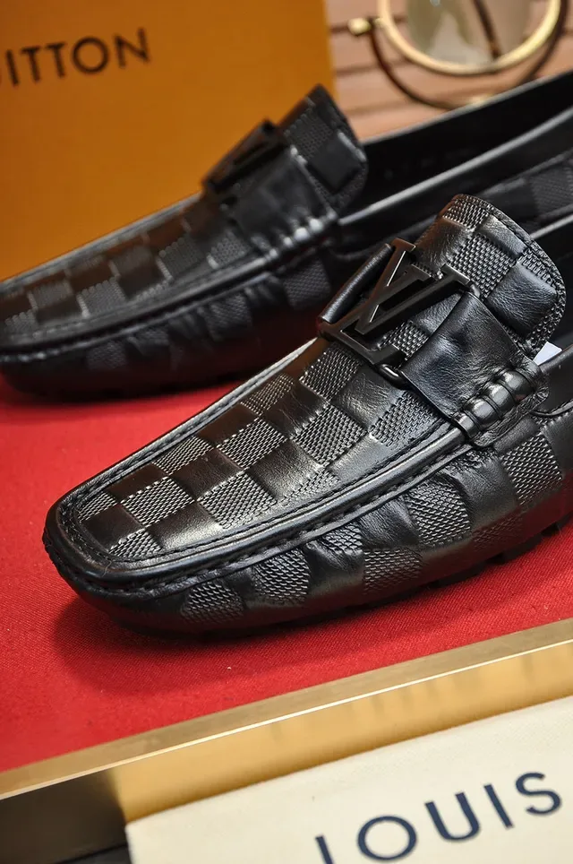 Louis Vuitton Black Woven Leather Buckle-Accented Loafer 2