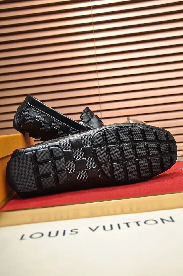 Louis Vuitton Black Woven Leather Buckle-Accented Loafer 4