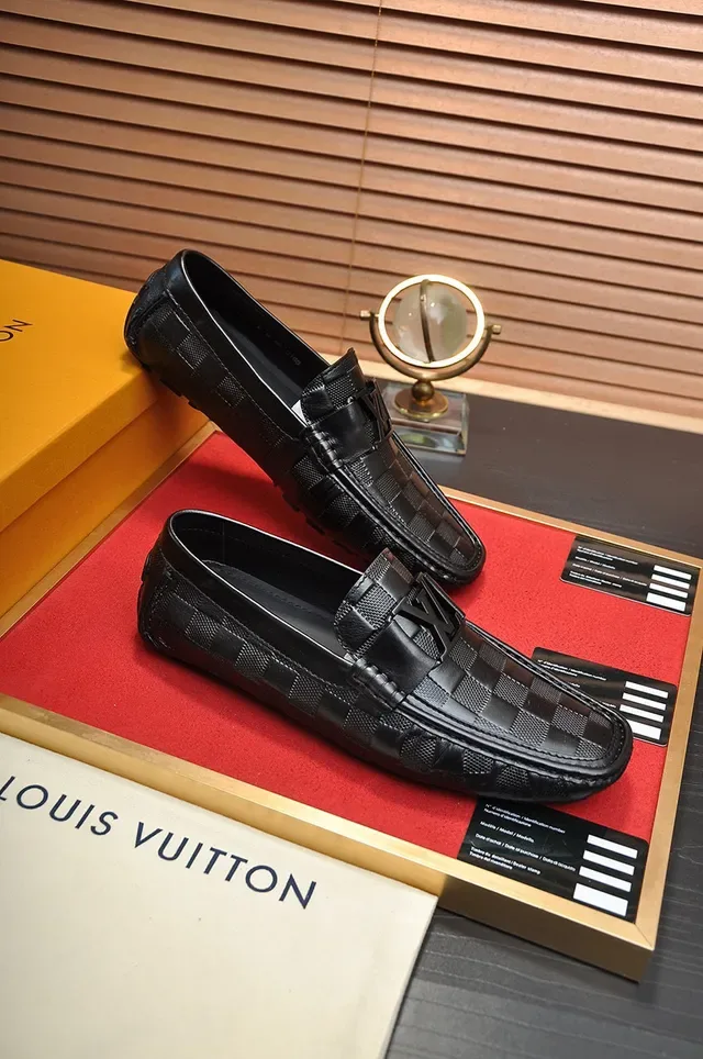 Louis Vuitton Black Woven Leather Buckle-Accented Loafer 5