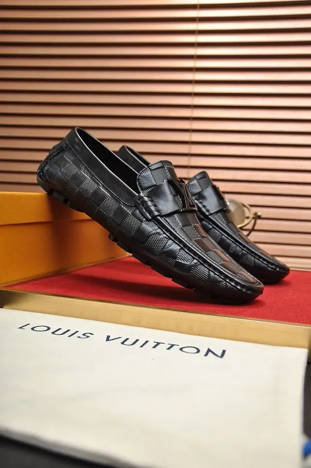 Louis Vuitton Black Woven Leather Buckle-Accented Loafer 8