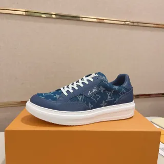Louis Vuitton नीला सफेद Monogram Jacquard अपर प्लेटफॉर्म सोल लाइफस्टाइल स्नीकर