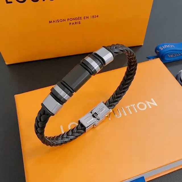 Louis Vuitton बुनकर चमड़ी और धातु की चूड़ी 6