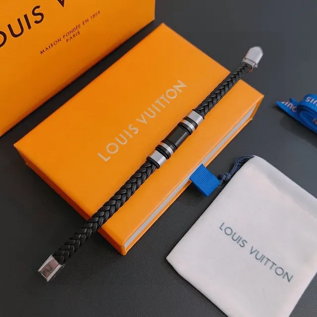 Louis Vuitton बुनकर चमड़ी और धातु की चूड़ी 8