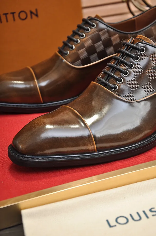 Louis Vuitton Brown Black Cap-Toe Damier Check Oxford Shoes 3