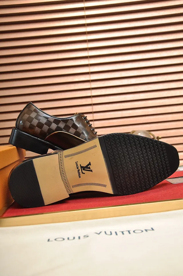Louis Vuitton Brown Black Cap-Toe Damier Check Oxford Shoes 4