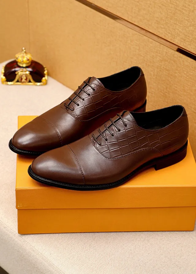 Louis Vuitton বাদামী কুমির নকশা ক্যাপ-টো অক্সফোর্ড জুতো 3