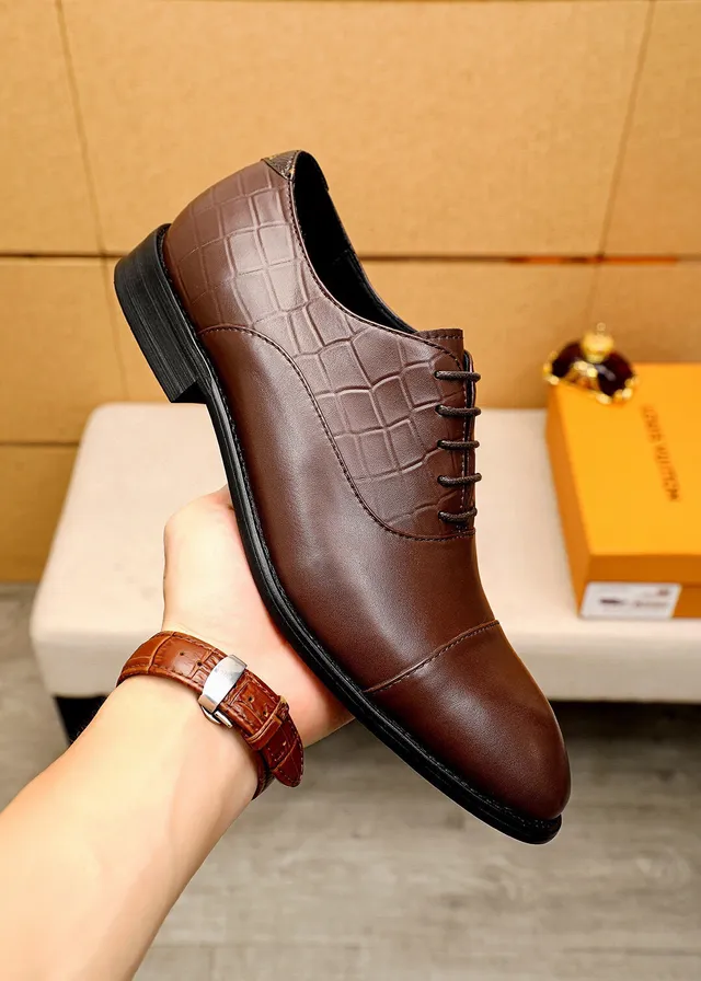 Louis Vuitton বাদামী কুমির নকশা ক্যাপ-টো অক্সফোর্ড জুতো 5