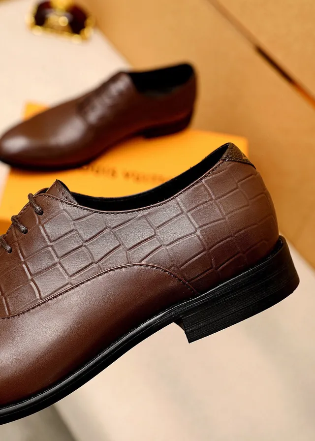 Louis Vuitton বাদামী কুমির নকশা ক্যাপ-টো অক্সফোর্ড জুতো 7