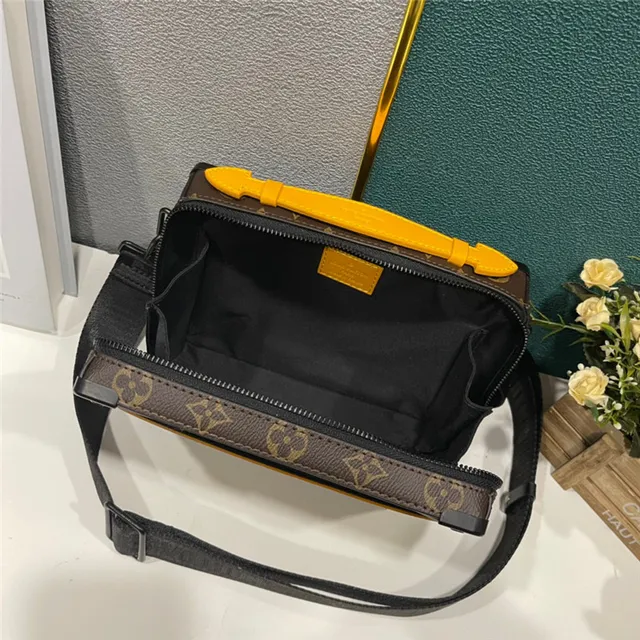Louis Vuitton Brown Yellow Boxy Hard-Case Silhouette Monogram Canvas Messenger Bag 3
