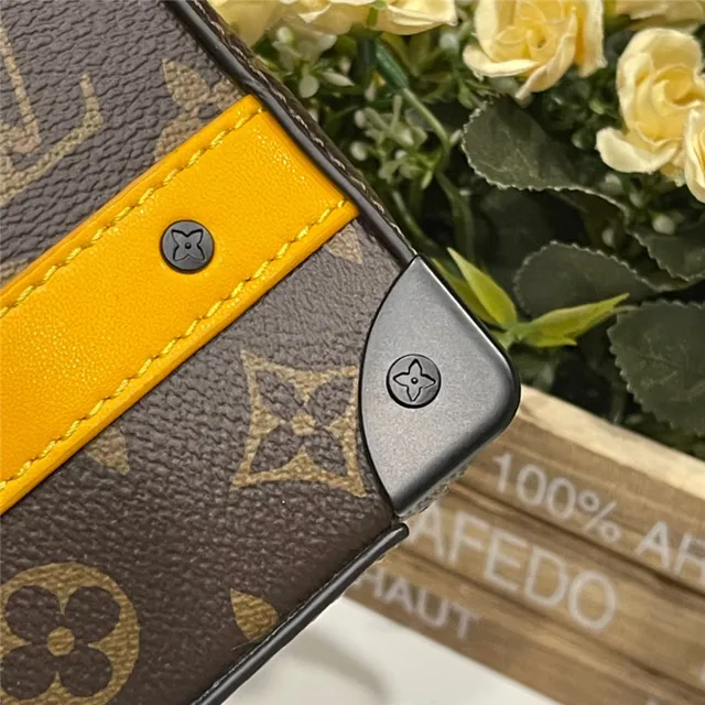 Louis Vuitton Brown Yellow Boxy Hard-Case Silhouette Monogram Canvas Messenger Bag 5
