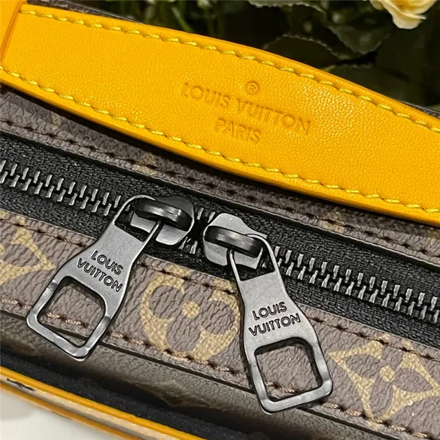 Louis Vuitton Brown Yellow Boxy Hard-Case Silhouette Monogram Canvas Messenger Bag 6
