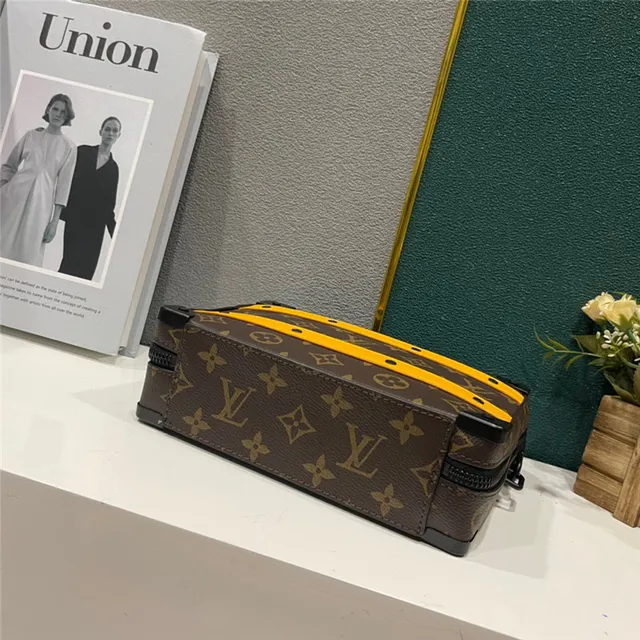 Louis Vuitton Brown Yellow Boxy Hard-Case Silhouette Monogram Canvas Messenger Bag 7